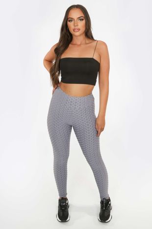 Grey Honeycomb High Waisted Leggings