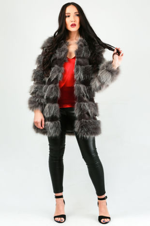 Grey Super Soft Faux Fur Coat