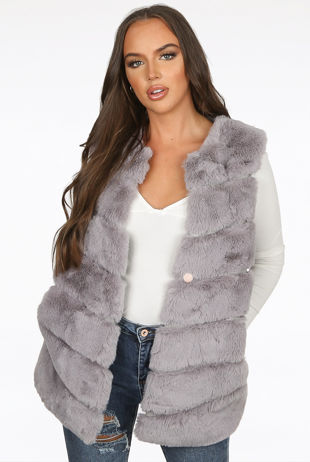 Grey Layer Fur Gilet