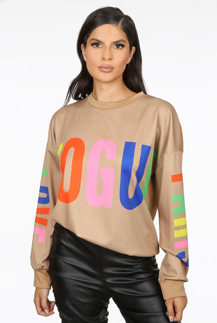 Camel Multicolour Vogue Sweatshirt