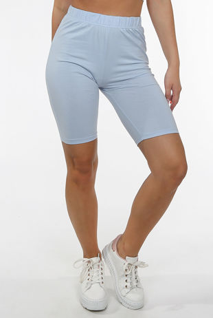 Blue Elasticated Waist Cycling Shorts