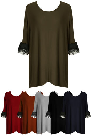 Contrast Floral Bell Sleeve Knitted Jumper - Mix Colours Pack