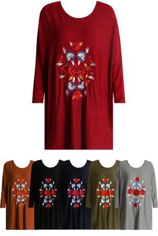 Contrast Flower Embroidered Knitted Jumper - Mix Colours Pack