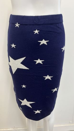 Navy Knitted Midi Skirt