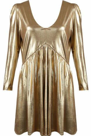 Gold Foil Skater Dress