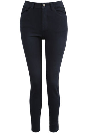 Navy Denim High Waist Skinny Jeans