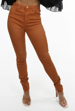Camel High Waisted Super Stretch Jeans