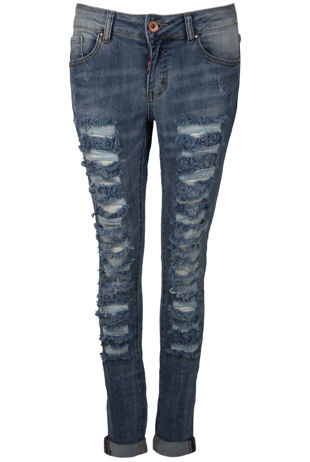 Denim Ripped & Shredded Jeans