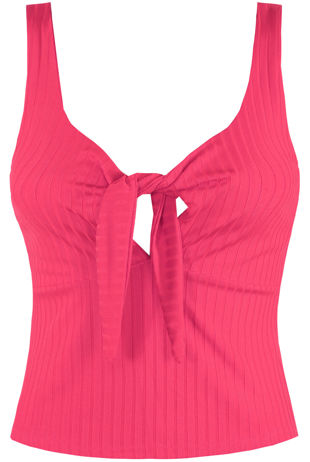 Fuchsia Front Tie Up Crop Tops