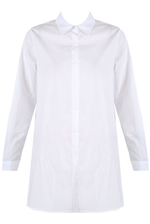 White Oversized Longline Shirt