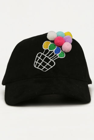 Black Balloon Bucket Suede Caps