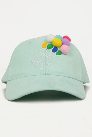 Mint Balloon Bucket Suede Caps