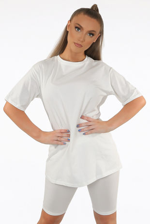 White Elasticated Waist Cycling Shorts