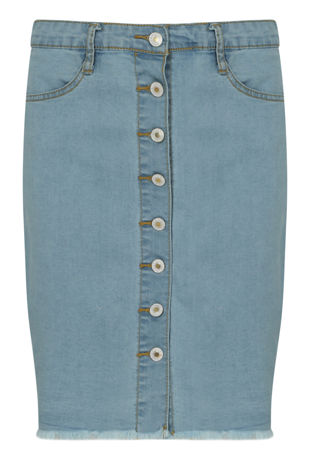 Denim Button Up Skirt