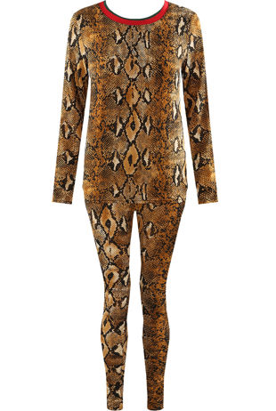 Camel Snake Print Loungewear