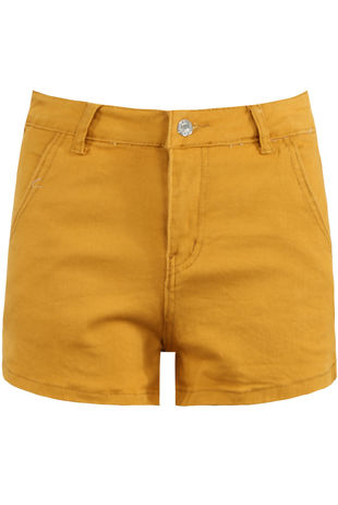Mustard Denim Shorts