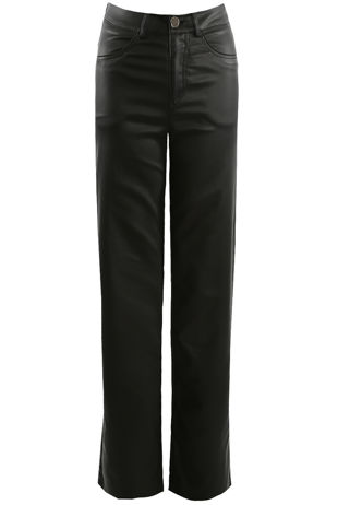 Black Metallic Wide Leg Trouser