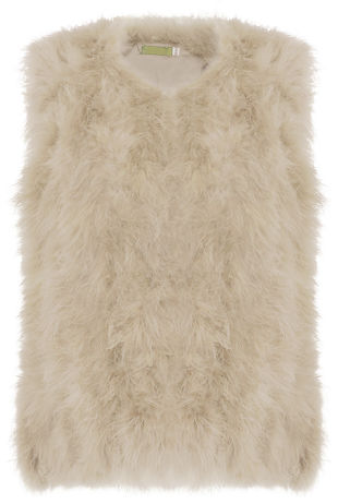Cream Ostrich Feather Gilet
