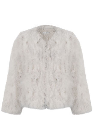 Ostrich Feather Jacket In White