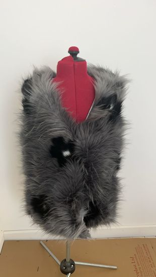  Grey Shaggy Faux Fur Gilet