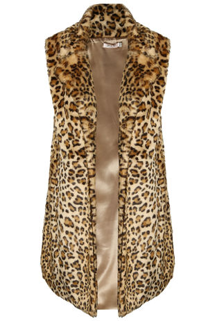 Leopard Long Fur Gilet