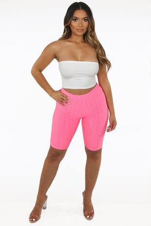 Pink Waffle Active Cycling Shorts