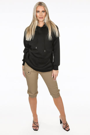 Taupe Cargo Pockets Pedal Pushers