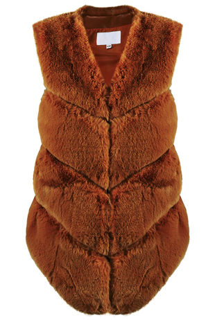 Camel Luxury Faux Fur Gilet
