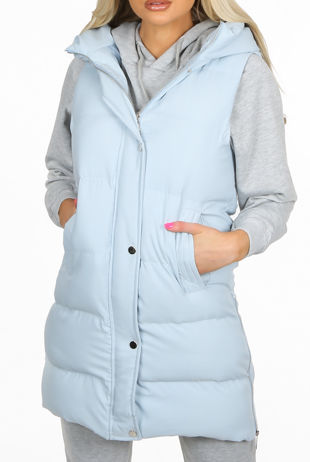 Hooded Longline Puffer Gilet