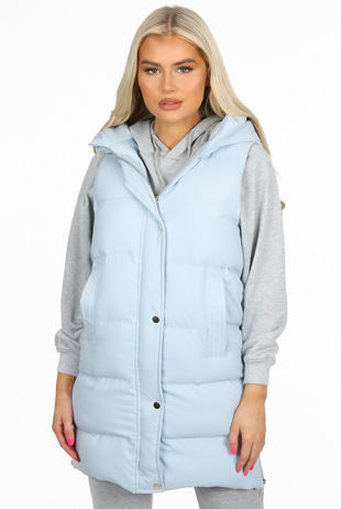 Hooded Longline Puffer Gilet