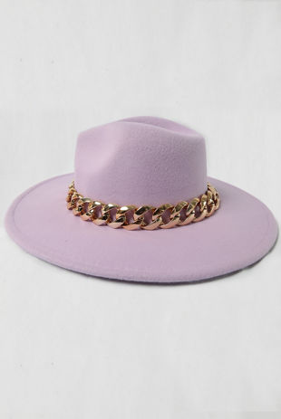 Lilac Chain Felt Fedora Hat