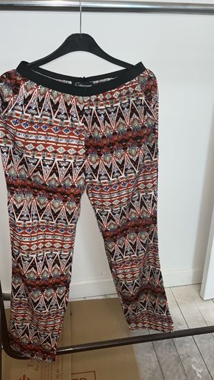 Multicolour Aztec Print Trousers