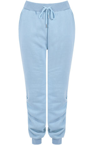 Sky Blue Side Ruched Joggers