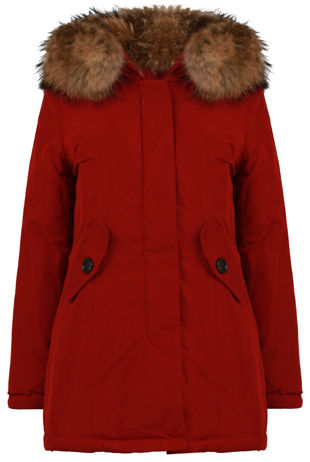 Golden Fur Hood Parka Coat 