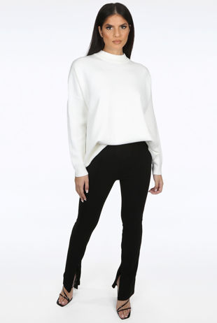 Elasticated Waist Zip Up Ankle Trouser