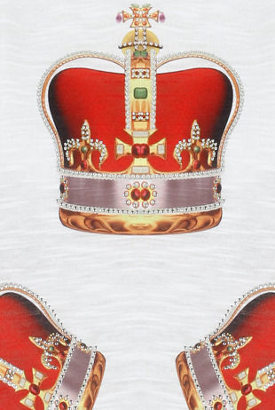 Crown Print Stud Detailed Baggy Tops