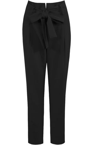 Black Tailored Paperbag Waist Trousers