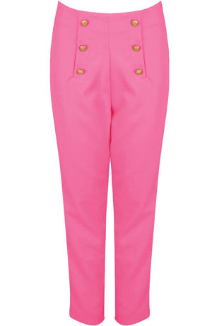 Golden Button Royal Fuchsia Trouser