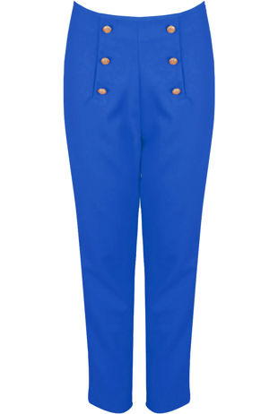 Golden Button Royal Blue Trouser 