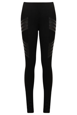 Black Thigh PVC Stretch Pants