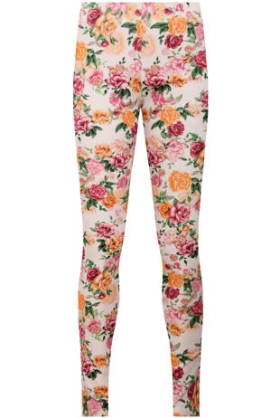 Floral Print Back Pocketed Jeggings