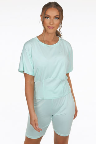 Green T-Shirt & Cycling Shorts Set