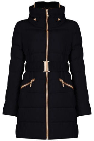 Navy Padded High Neck Puffer Jacket 