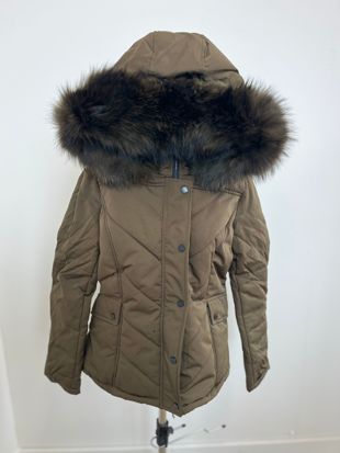 Khaki Fur Hood Parka Jacket
