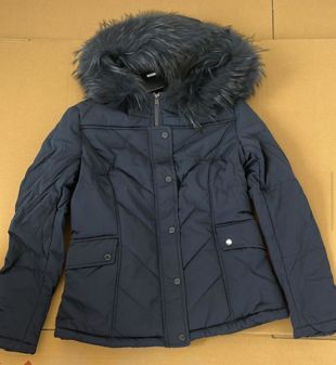 Navy Fur Hood Parka Jacket