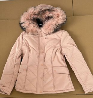 Pink Fur Hood Parka Jacket