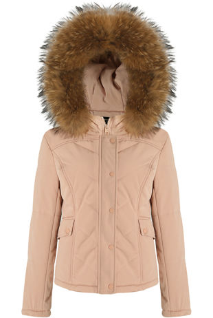 Rose Fur Hood Parka Jacket