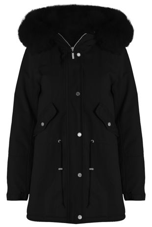 Fur Lined Parka Coat