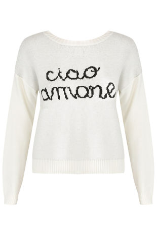 White Ciao Amore Knitted Jumper