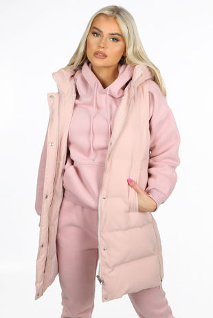 Hooded Longline Puffer Gilet
